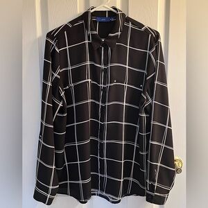 Apt. 9 Black and White Plaid Shirt